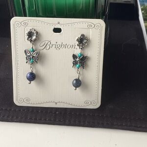 Sterling silver Earrings with turquoise and amethyst